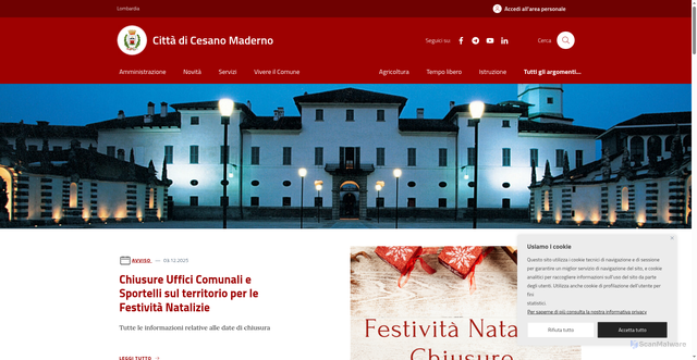 Security scan screenshot of https://www.comune.cesano-maderno.mb.it/