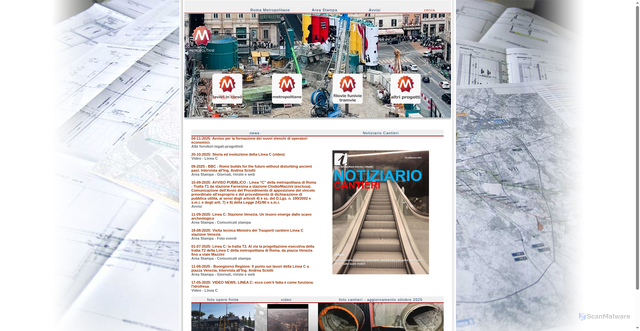 Security scan screenshot of https://www.romametropolitane.it/