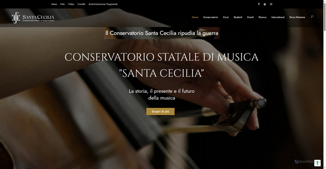 Security scan screenshot of https://conservatoriosantacecilia.it/