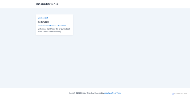 Security scan screenshot of https://thatcozyknot.shop/