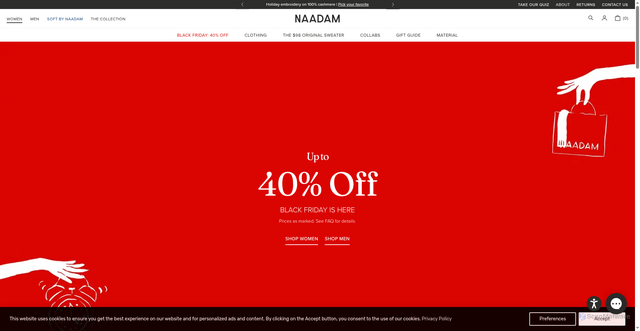 Security scan screenshot of https://naadam.co/