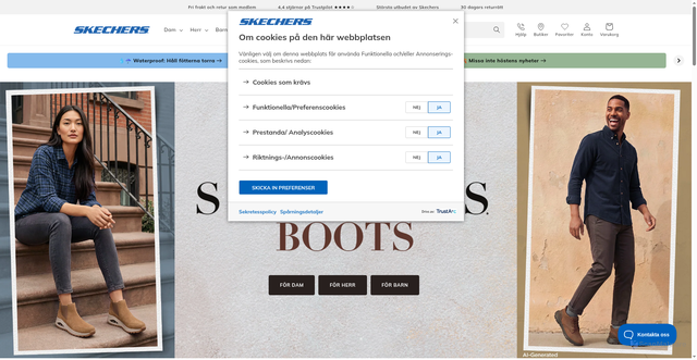 Security scan screenshot of https://skechers.se
