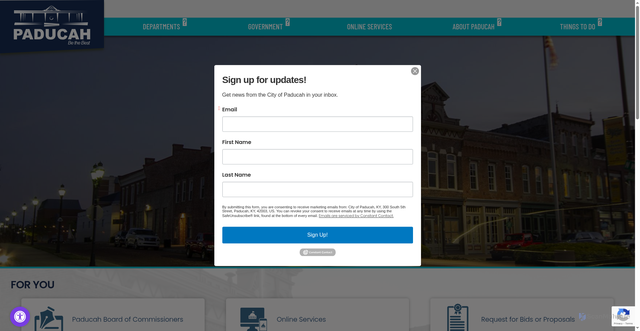 Security scan screenshot of https://paducahky.gov/