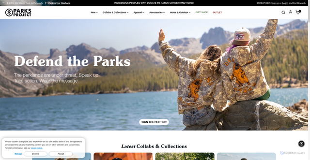 Security scan screenshot of https://parksproject.us