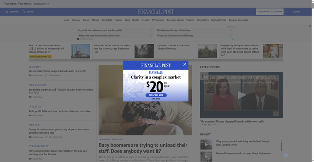 Security scan screenshot of https://financialpost.com