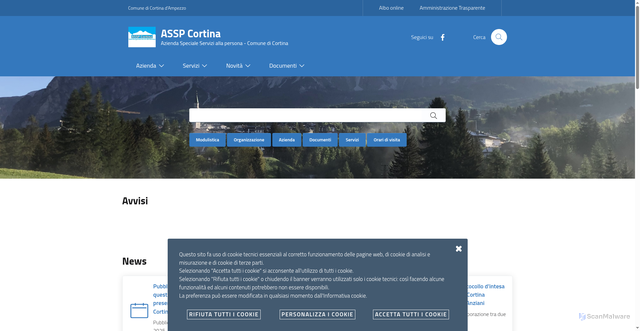 Security scan screenshot of https://www.assp-cortina.it