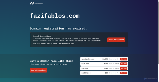 Security scan screenshot of https://fazifablos.com