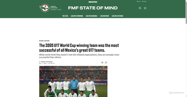Security scan screenshot of https://www.fmfstateofmind.com/2020/4/30/21243332/the-2005-u17-world-cup-winning-team-was-the-most-successful-of-all-mexicos-great-u17-teams