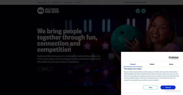 Security scan screenshot of https://hollywoodbowlgroup.co.uk
