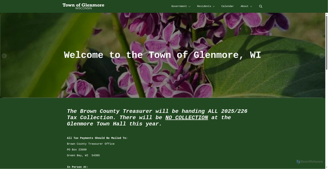 Security scan screenshot of https://glenmorewisconsin.gov/