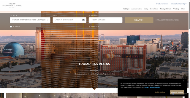 Security scan screenshot of https://www.trumphotels.com/las-vegas