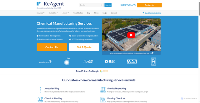 Security scan screenshot of https://reagent.co.uk