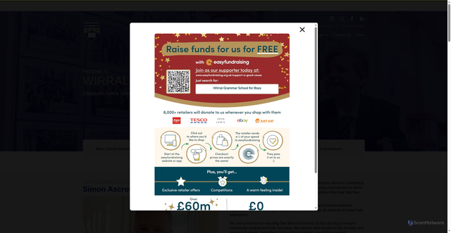 Security scan screenshot of https://www.wirralgrammarboys.com/