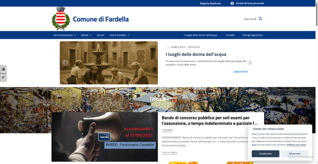 Security scan screenshot of https://www.comune.fardella.pz.it/