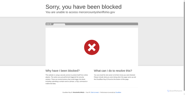 Security scan screenshot of https://mercercountysheriffohio.gov/