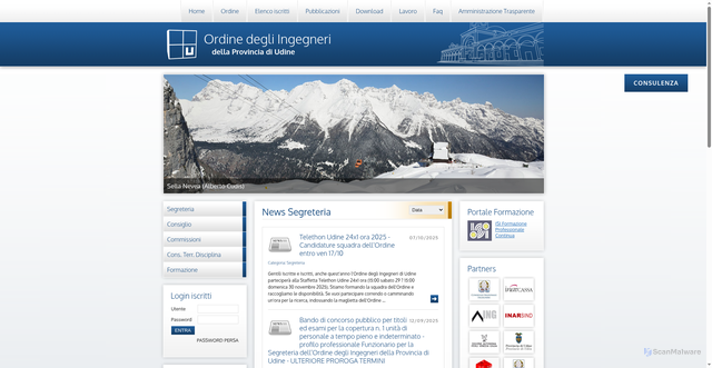 Security scan screenshot of https://www.ordineingegneri.ud.it/oing/