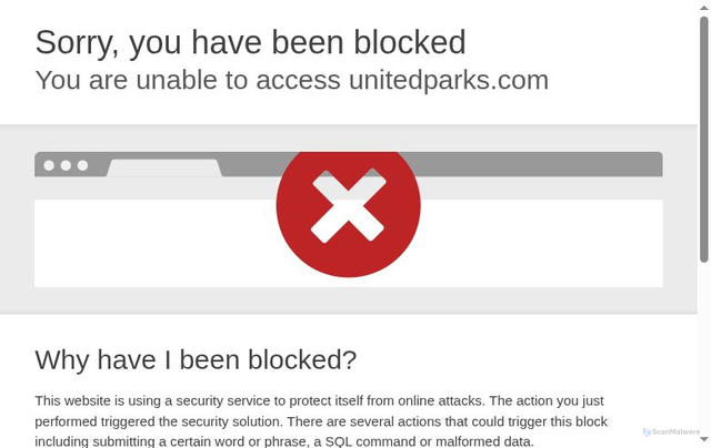 Security scan screenshot of https://unitedparks.com/