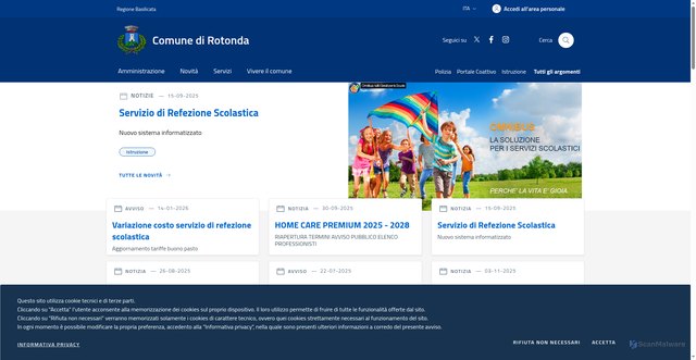 Security scan screenshot of https://www.comune.rotonda.pz.it/