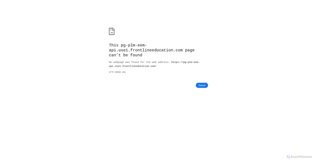 Security scan screenshot of https://pg-plm-eem-api.use1.frontlineeducation.com