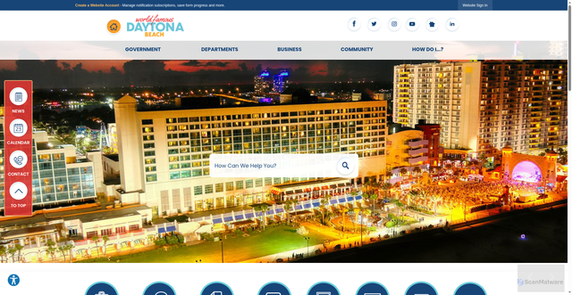 Security scan screenshot of https://daytonabeach.gov/