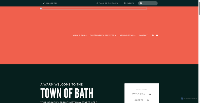 Security scan screenshot of https://townofbathwv.gov/