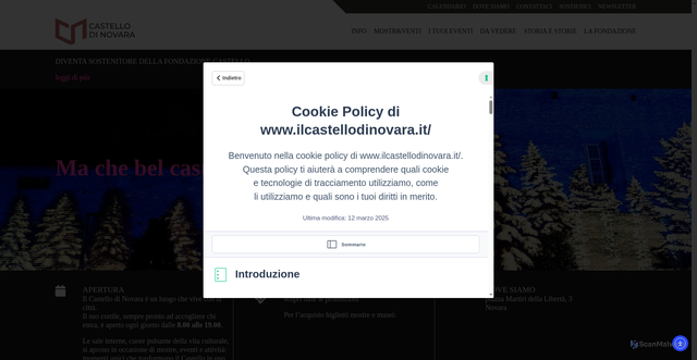Security scan screenshot of https://www.ilcastellodinovara.it/