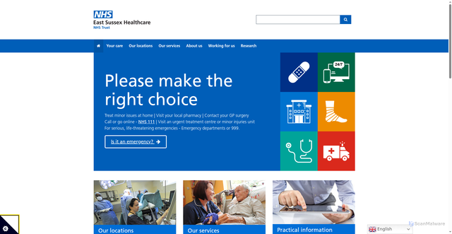 Security scan screenshot of https://www.esht.nhs.uk/