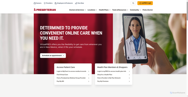 Security scan screenshot of https://phs.org