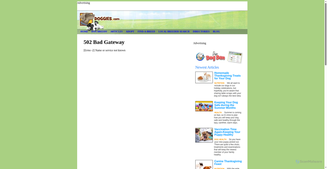 Security scan screenshot of https://www.doggies.com/breed-match.html