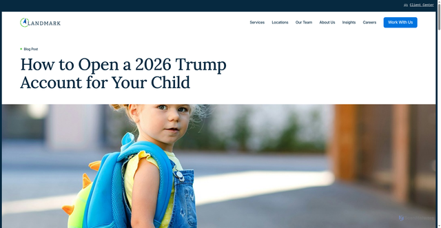 Security scan screenshot of https://www.landmarkcpas.com/how-to-open-a-trump-account-for-your-child/