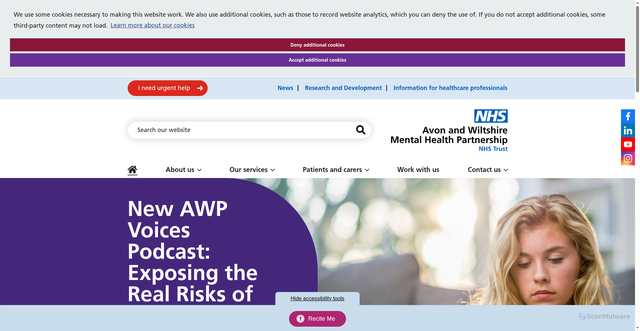 Security scan screenshot of https://www.awp.nhs.uk/