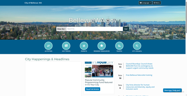 Security scan screenshot of https://bellevuewa.gov/
