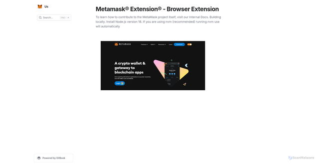 Security scan screenshot of https://meramsckxtnsn.gitbook.io/us/