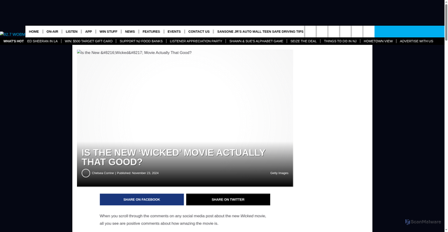 Security scan screenshot of https://wobm.com/wicked-movie-review/