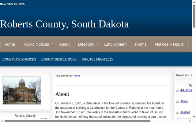 Security scan screenshot of https://robertscosd.gov/