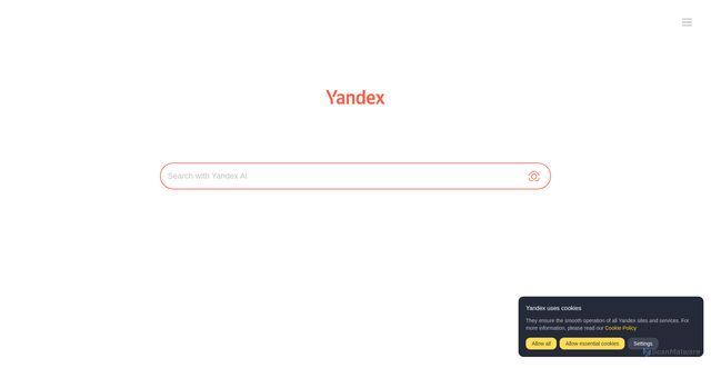 Security scan screenshot of https://Yandex.com