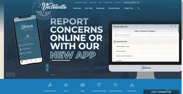 Security scan screenshot of https://www.victorvilleca.gov/