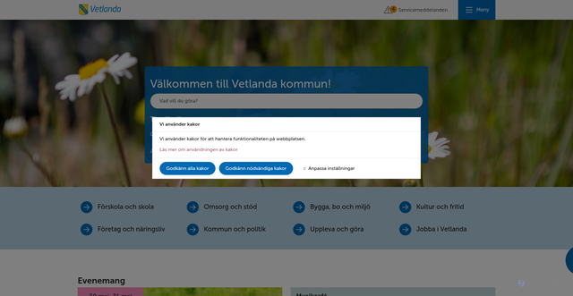 Security scan screenshot of http://www.vetlanda.se
