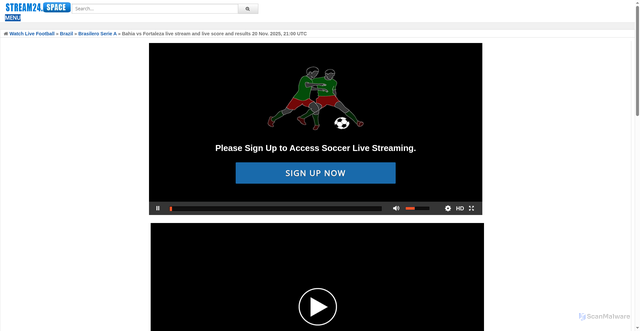 Security scan screenshot of https://s3.ca-central-1.amazonaws.com/jlespo452/video/rix/video-liv-bahia-v-fortaleza-liv-tv-20112025-en-1-0211.html