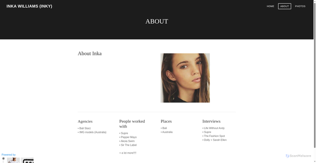 Security scan screenshot of https://inkywilliams.weebly.com/about.html