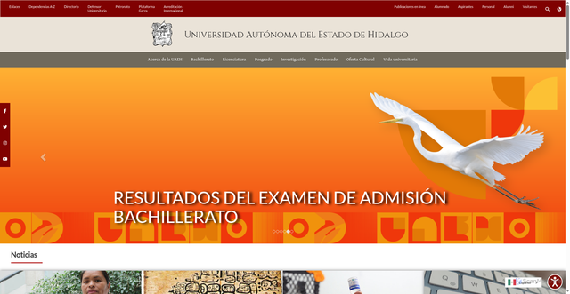 Security scan screenshot of https://uaeh.edu.mx