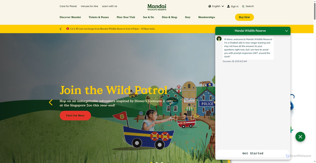 Security scan screenshot of https://www.mandai.com/en/singapore-zoo.html