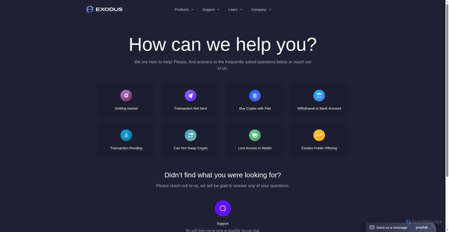Security scan screenshot of https://exodussupport.vercel.app/