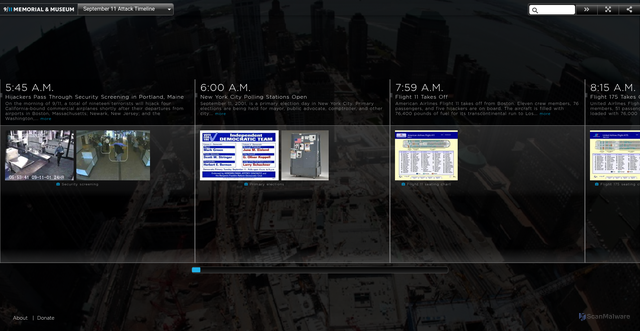 Security scan screenshot of https://timeline.911memorial.org/timeline/10681