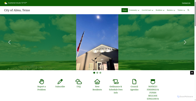 Security scan screenshot of https://www.cityofalmatx.gov/