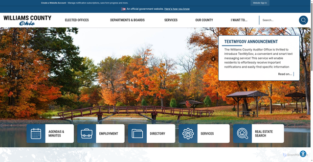 Security scan screenshot of https://williamscountyoh.gov/