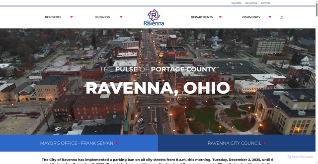 Security scan screenshot of https://www.ravennaoh.gov/