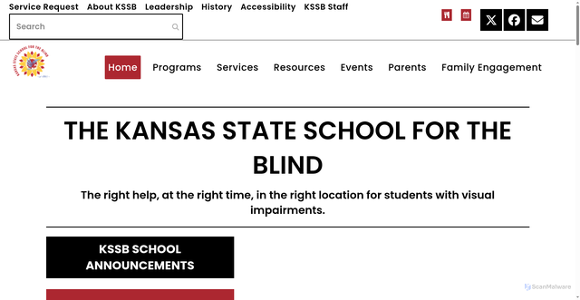 Security scan screenshot of https://kansasblind.gov/
