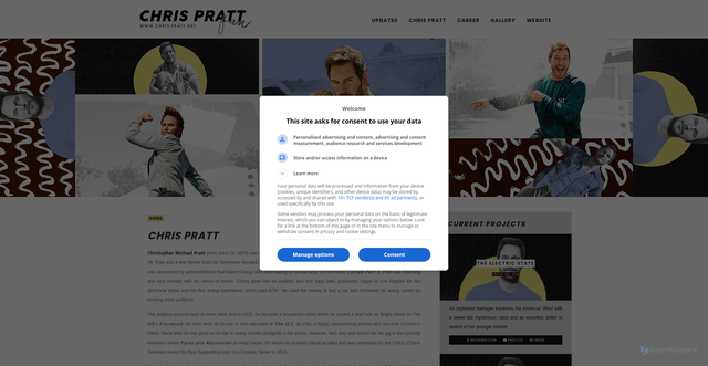 Security scan screenshot of https://chris-pratt.net/chrispratt/