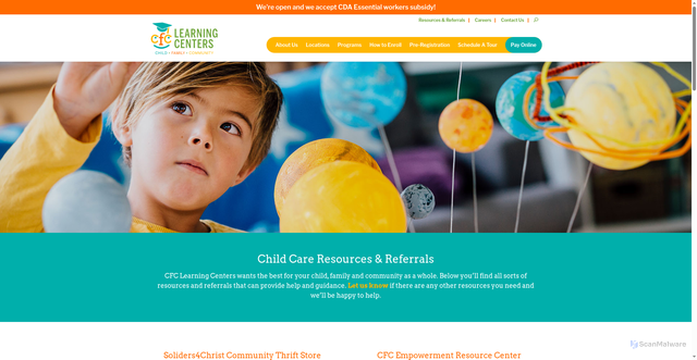 Security scan screenshot of https://cfclearningcenters.com/resources/